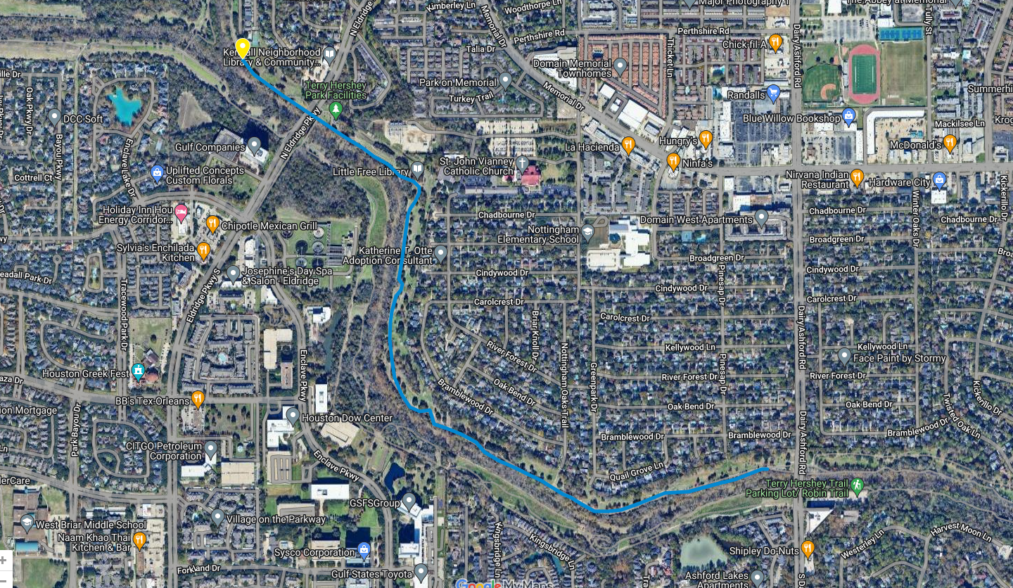 Terry Hershey Park 5K Race Course Map